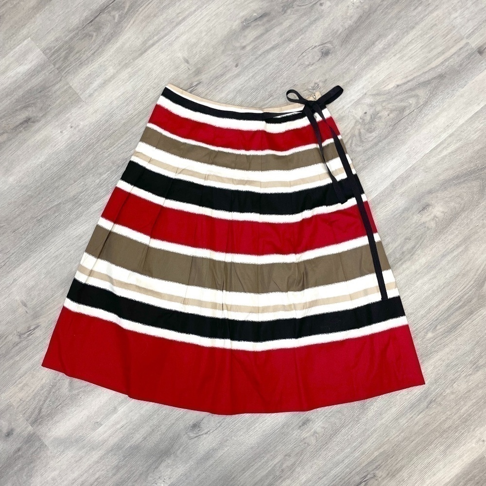 Talbots Petites Multi-Colored Striped Long Skirt